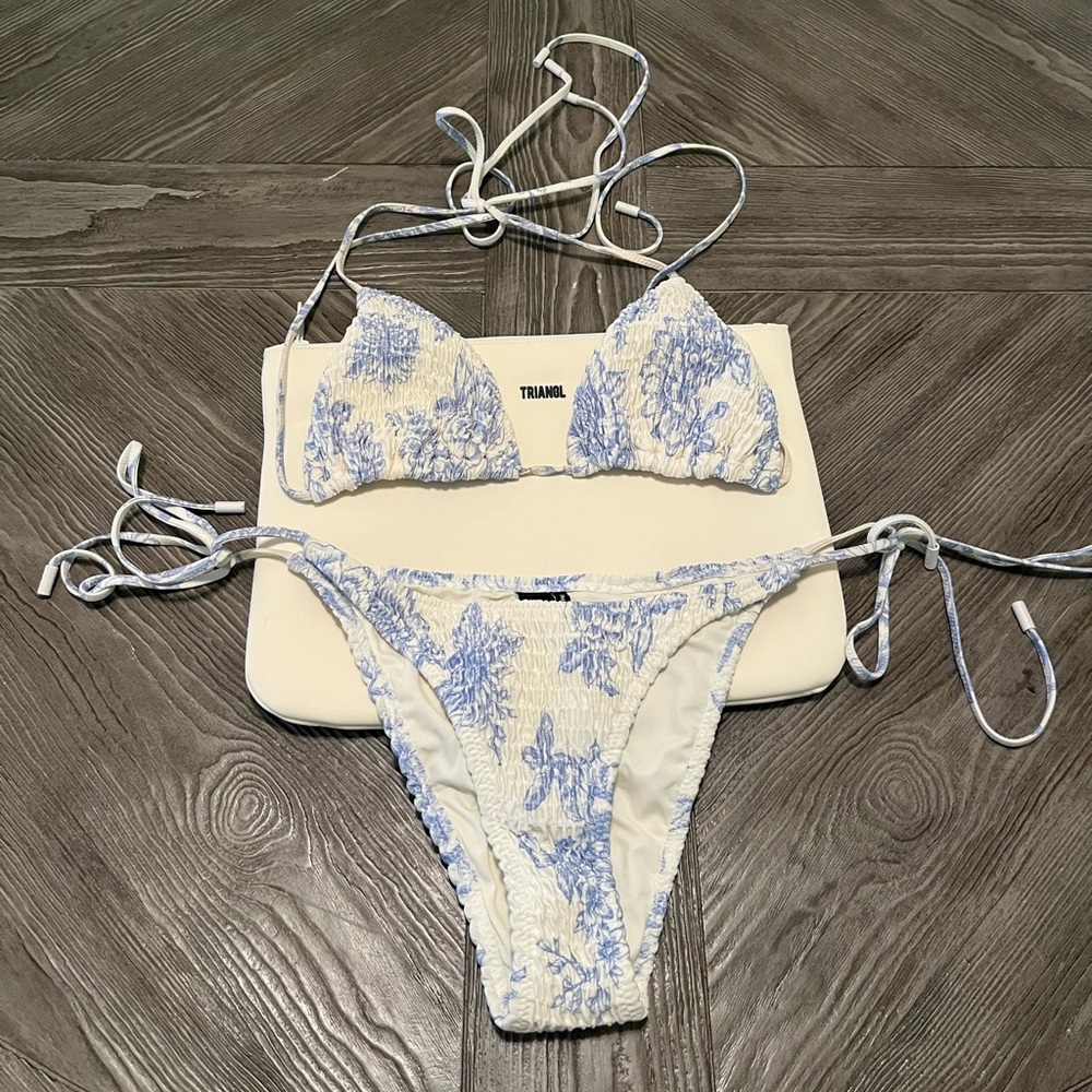Triangl Blue and White Bikini